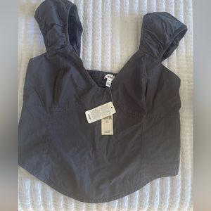 Aerie new with tags gray crop blouse size small
